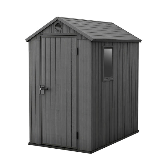 Keter Darwin Resin Outdoor Storage Shed, Lockable, Graphite Gray, 4 x 6 Ft