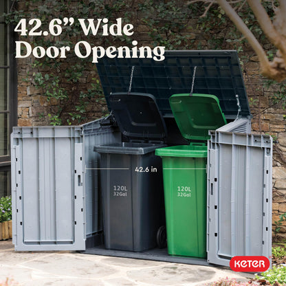 Keter Store-It-Out Prime 4.3 x 3.7 ft. Outdoor Resin Storage Shed with Easy Lift Hinges, Perfect for Yard Tools, Pool Toys and Garden Accessories, Grey