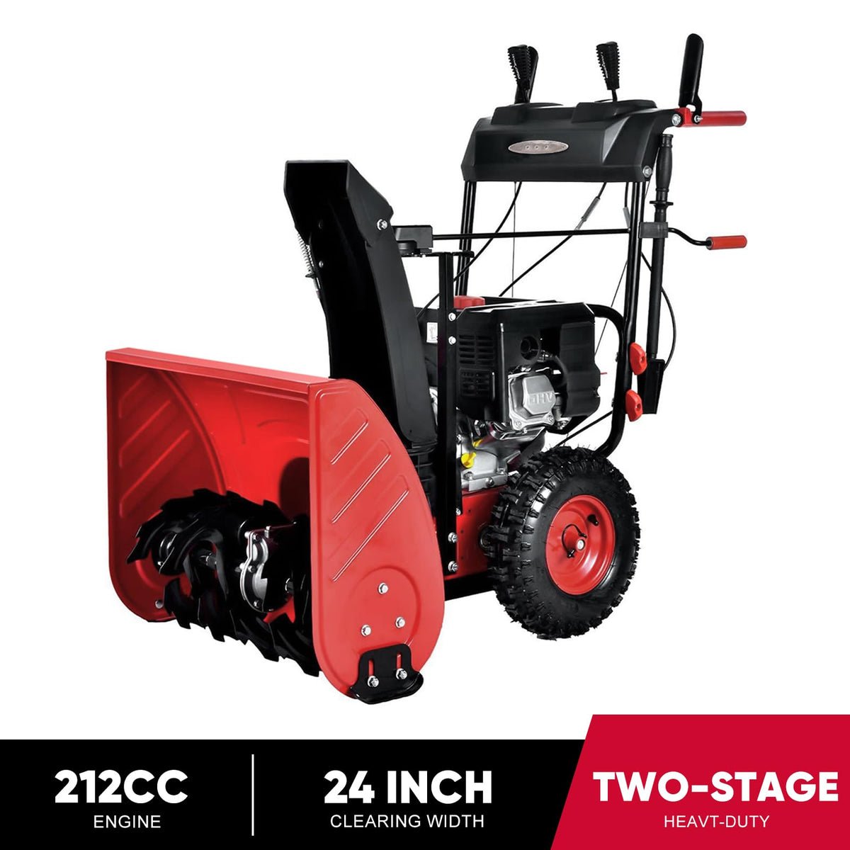PowerSmart 24 in. 212cc Electric Start 2-Stage Gas Snow Blower - strong 212cc engine