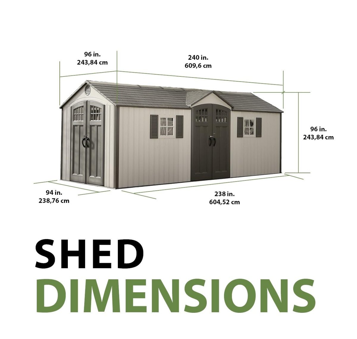Lifetime shed interior shelving and hooks