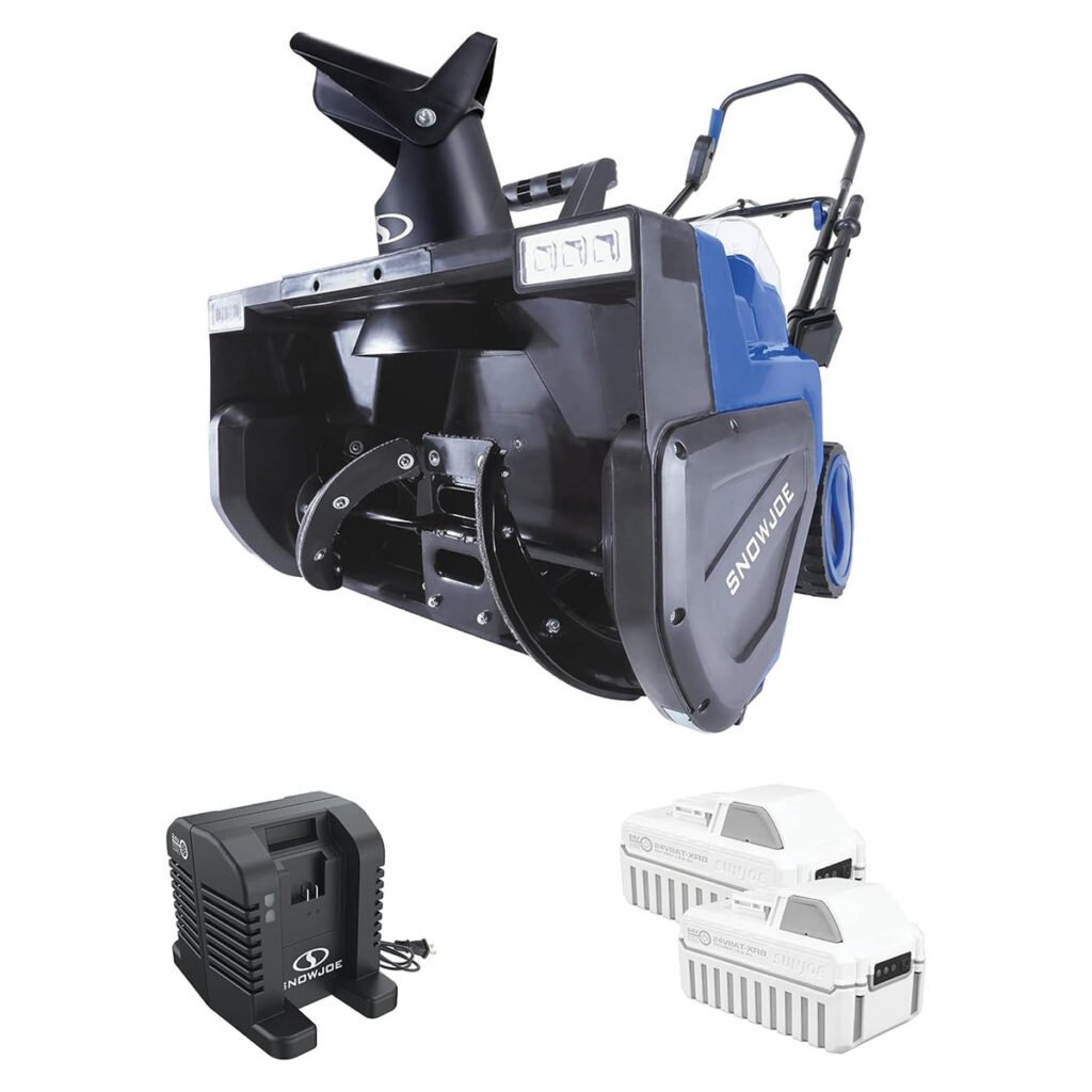 Snow Joe Cordless Snow Blower, 2X Batteries, Dual-Port Charger, 24V-X2-SB22