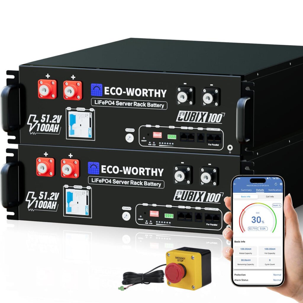 ECO-WORTHY Cubix100 48V 200Ah LiFePO4 Lithium UL9540 Server Rack Battery