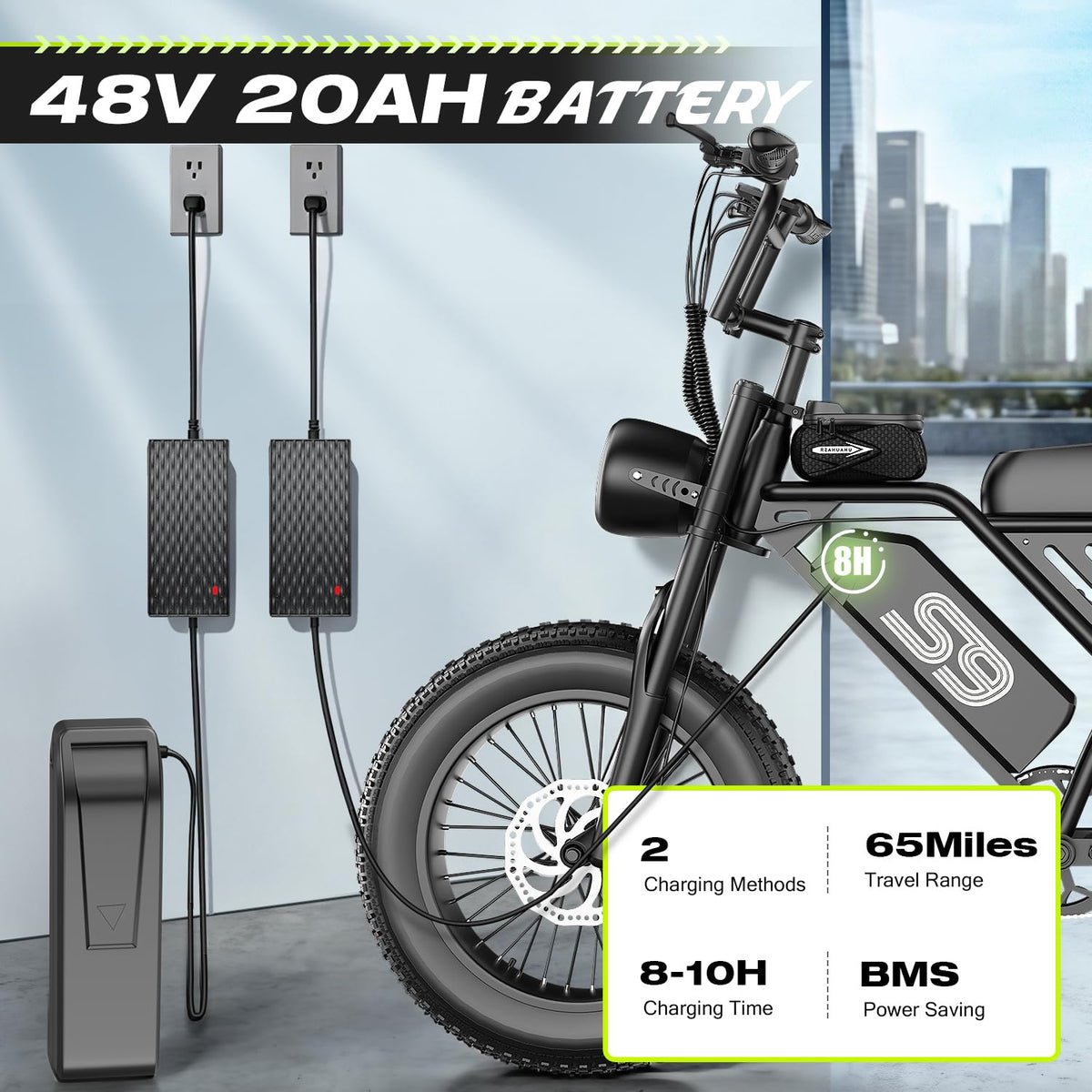 ASKGO S9-2 2500W Electric Bike - long-range battery