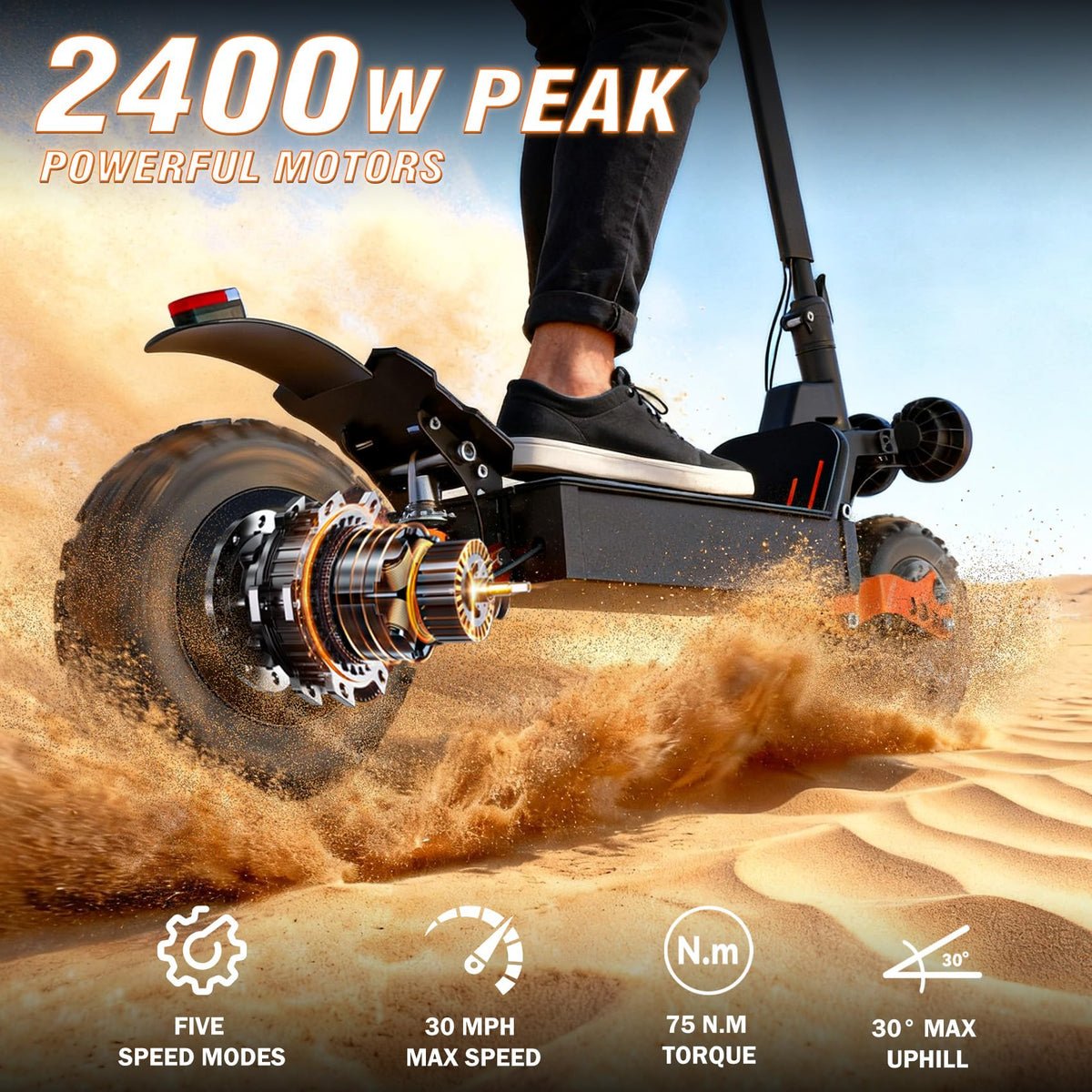 ASKGO 4000W Long-Range Electric Scooter - choose your power