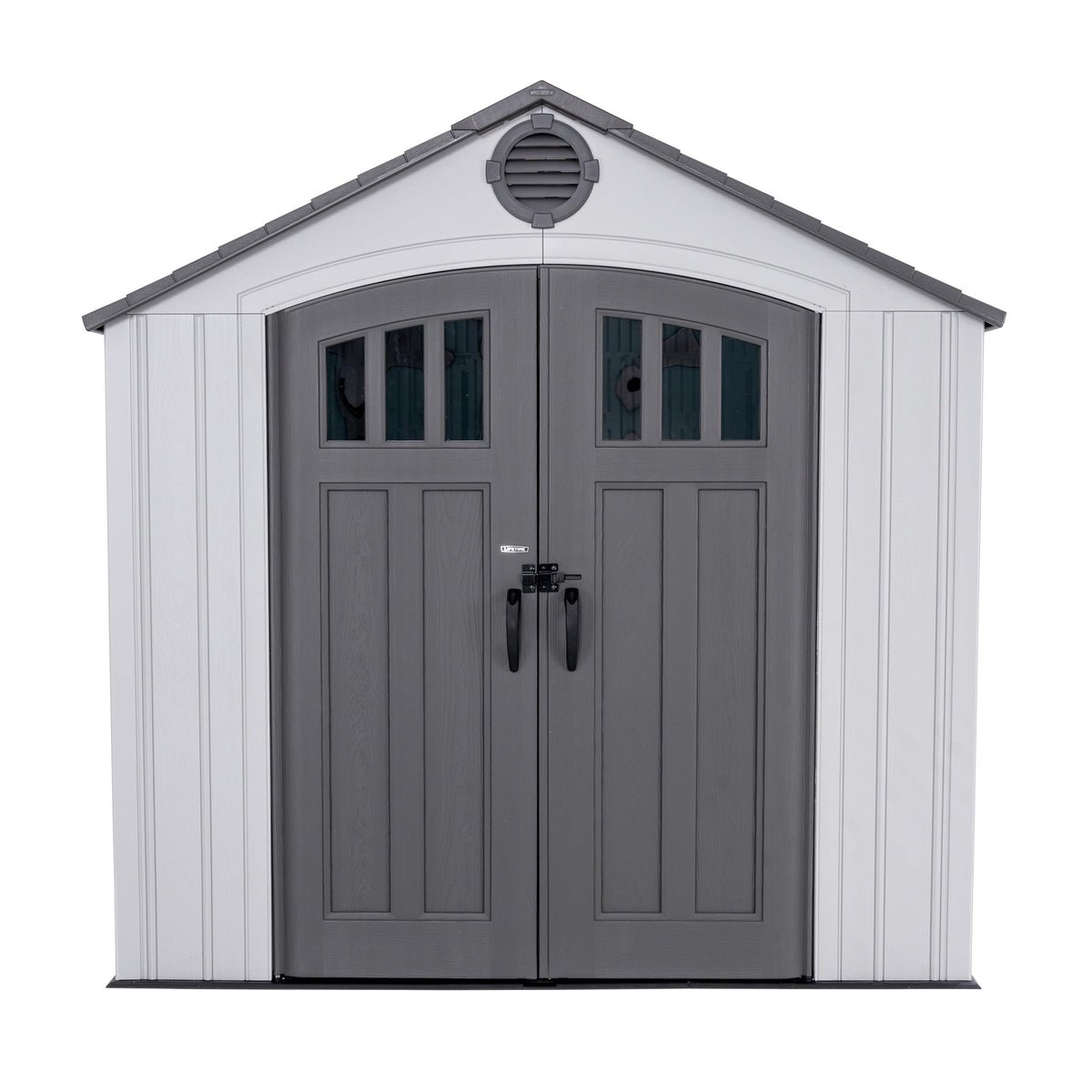 Lifetime Outdoor Storage Shed, 8x10 Ft, Gray, Resin Tool Shed with Lockable Doors and Steel-Reinforced Walls - Image 8