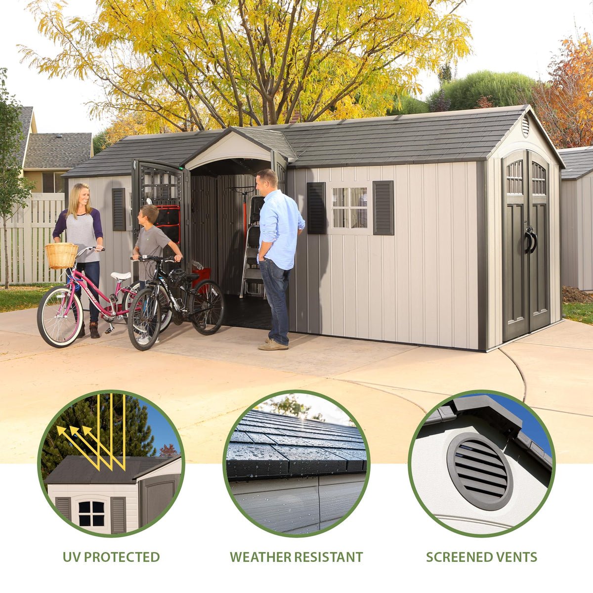 Lifetime 20 x 8 ft outdoor storage shed